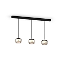 Wever & Ducr� LED Design-Pendelleuchte WETRO 1.0, � 15cm, 1-flammig, 11W 1850-2800K, CRi >90, dim-to-warm, Glas, Streifenmuster rauchig
