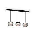 Wever & Ducr� LED Design-Pendelleuchte WETRO 2.0, � 22.5cm, 1-flammig, 11W 1850-2800K, CRi >90, dim-to-warm, Glas, Wabenmuster rauchig
