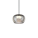 Wever & Ducr� LED Design-Pendelleuchte WETRO 2.0, � 22.5cm, 1-flammig, 11W 1850-2800K, CRi >90, dim-to-warm, Glas, Wabenmuster rauchig