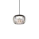 LED Design-Pendelleuchte WETRO 2.0, � 22.5cm, 1-flammig, 11W 1850-2800K, CRi >90, dim-to-warm, Glas, Streifenmuster rauchig