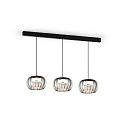 Wever & Ducr� LED Design-Pendelleuchte WETRO 2.0, � 22.5cm, 1-flammig, 11W 1850-2800K, CRi >90, dim-to-warm, Glas, Streifenmuster rauchig
