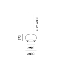 Wever & Ducr� LED Design-Pendelleuchte WETRO 3.0, � 30cm, 1-flammig, 11W 1850-2800K, CRi >90, dim-to-warm, Glas, dunkeltaupe/wei�