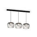 Wever & Ducr� LED Design-Pendelleuchte WETRO 3.0, � 30cm, 1-flammig, 11W 1850-2800K, CRi >90, dim-to-warm, Glas, Streifenmuster rauchig