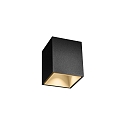 LED Aufbau-Downlight BOX MINI 1.0, IP20, 7x7cm, 230V, CRi >90, dimmbar, 3000K 30�, schwarz / innen champagner