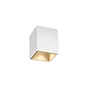 LED Aufbau-Downlight BOX MINI 1.0, IP20, 7x7cm, 230V, CRi >90, dimmbar, 2700K 30�, wei� / innen champagner
