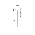 Wever & Ducr� LED Design-Pendelleuchte FINLIN 2.0, Kopf 93.7cm, 8W 3000K, CRi >90, dimmbar, Pendel 10 Meter, mattschwarz / opal