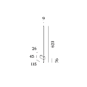Wever & Ducr� LED Design-Wandleuchte FINLIN 1.0, 62.3cm, 6W 3000K, CRi >90, dimmbar, schwarz-gold