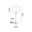 Wever & Ducr� floor lamp MIRRO FLOOR 3.0 E27, aluminium, black matt dimmable