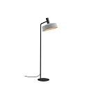 Floor lamp ROOMOR 1.0 PAR16, GU10, deep black, with cord switch, with shade 3.0, felt grey