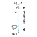 Wever & Ducr� LED Au�enleuchte KIOSK 1.3, 3-flammig, IP65, 230V, 3000K 2x370lm, CRi >90, dimmbar, ohne Sockel, offenes Kabel, bronze