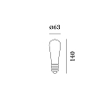 Wever & Ducr� LED Filamentlampe ST64 LED 2200K GOLD TINTED 5.9W E27 220-240VAC DIM CRI95, gold