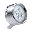 LED Aufbau-Scheinwerfer / Unterwasserleuchte, 25� Medium Spot, 4 Multichip POW-LED, 17W, IP68/IP69, Edelstahl, RGB + 4500K