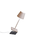 battery table lamp POLDINA PRO MINI dimmable IP65, powder coated, sand coloured dimmable