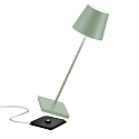 Zafferano LED Akku-Tischleuchte POLDINA PRO, 38cm, 2,2W, 2700-3000K, IP65, mit Touch-Dimmer, Salbei