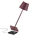 Zafferano LED Akku-Tischleuchte POLDINA PRO, 38cm, 2,2W, 2700-3000K, IP65, mit Touch-Dimmer, bordeaux