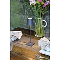 Zafferano battery table lamp POLDINA MICRO IP65, dark grey dimmable