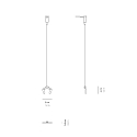Zafferano Zubeh�r f�r PENCIL MODULO LUCE Halteklammern 1, 2er Set, dunkelgrau