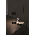 Zafferano battery table lamp SISTER LIGHT IP65, glossy, pearl black dimmable