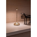 Zafferano battery table lamp PINA TAVOLO PRO IP54, black, gold leaf dimmable