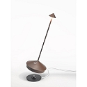 battery table lamp PINA TAVOLO PRO CCT Switch, with touch dimmer IP54, rust, lacquered dimmable