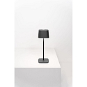 battery table lamp OFELIA TAVOLO PRO square, CCT Switch, with touch dimmer IP65, dark grey, lacquered dimmable
