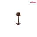 battery table lamp OFELIA MICRO IP65, rust dimmable