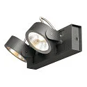 LED Wand- und Deckenleuchte KALU LED 2, IP20, 2-flammig, 31W 3000K 2000lm 60°, dimmbar, kardanisch, schwarz