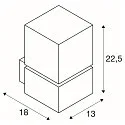 SLV SQUARE WALL, E27, Outdoor Wall luminaire, alu brushed, max. 20W, IP44