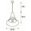 SLV Pendelleuchte BATO 45 PD, Ø 45cm, E27, Schwarz