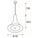 Premium-LED Pendelleuchte BATO 45 PD, Ø 45cm, 30W 2500K 1900lm 100°, TRIAC dimmbar, Messing gebürstet