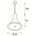 SLV Premium-LED Pendelleuchte BATO 35 PD, Ø 35cm, 21W 2500K 1300lm 100°, TRIAC dimmbar, Messing gebürstet