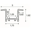 GRAZIA 10 LED Einbauprofil, 200cm