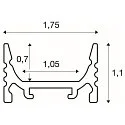 SLV GRAZIA 10 LED Aufbauprofil, Flach, Gerillt, 200cm, Schwarz
