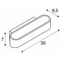SLV LED Wandleuchte ASSO 300, Up/Down, Indirekt, Oval, 30cm, 21W 2000-3000K 1340lm, CRi >90, Dim-To-Warm, weiß
