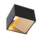 LED Wandleuchte LOGS IN DTW, Up/Down, indirekt, CRi >90, Dim-To-Warm, 11W 2000-3000K 430lm, schwarz / gold