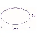 SLV LED Deckenleuchte PANEL 60 ROUND, Ø 60cm, UGR , 42W 3000K 3150lm 110°, silbergrau