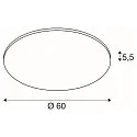 SLV LED Ceiling luminaire PANEL 60 round, Ø 60cm, 42W, dimmable, silver grey, 4000K