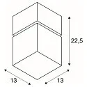 SLV LED Outdoor Deckenleuchte SQUARE, Edelstahl 316, 12W, 3000K, IP44