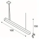 Premium-LED Pendelleuchte Q-LINE PD, 100cm, für BAP, 45W, TRIAC dimmbar, Weiß, 3000K 2100lm