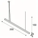 Premium-LED Pendelleuchte Q-LINE PD, 200cm, für BAP, 85W, TRIAC dimmbar, Weiß, 3000K 4200lm