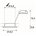 SLV Outdoor Einbau-Downlight DOLIX OUT, IP65 IK02, rund, Ø 8.2cm / DA 68mm, GU10 QPAR51 max. 50W, Aluminium, rund, Chrom