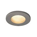 Outdoor Einbau-Downlight DOLIX OUT, IP65 IK02, rund, Ø 8.2cm / DA 68mm, GU10 QPAR51 max. 50W, Aluminium, rund, silbergrau