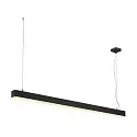 LED Pendelleuchte Q-LINE PD DALI Single, Länge 142cm, 47W 3000K 3700lm 120°, schwarz