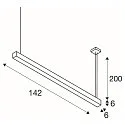 SLV LED Pendelleuchte Q-LINE PD DALI Single, Länge 142cm, 47W 3000K 3700lm 120°, schwarz