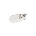Zubehör für 3-Phasen Aufbauschiene S-TRACK ON/OFF - End-Einspeiser, IP20, max. 16A, schaltbar, Erde rechts, weiß