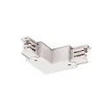 Zubehör für 3-Phasen Aufbauschiene S-TRACK ON/OFF - L-Verbinder, mit Einspeisemöglichkeit, Erde innen, weiß