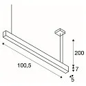 LED Profil-Pendelleuchte GLENOS, 100.5cm, UGR < 28, dimmbar 1-10V, 43W 3000K 2850lm, Mattschwarz