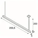 SLV LED Pendelleuchte GLENOS, 200.5cm, UGR , 85W 4000K 6600lm, Mattschwarz