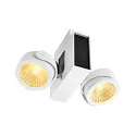 SLV LED Wand- und Deckenleuchte TEC KALU CL DOUBLE, 31W 3000K 1900lm 24°, dimmbar, kardanisch, weiß / schwarz