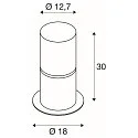 SLV Bollard pole light ROX ACRYL E27, IP44, H 30cm, inox 304